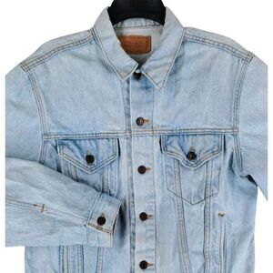 Vtg Y2K Levis Trucker Jacket Type III Men M Light Blue Western Grunge Streetwear
